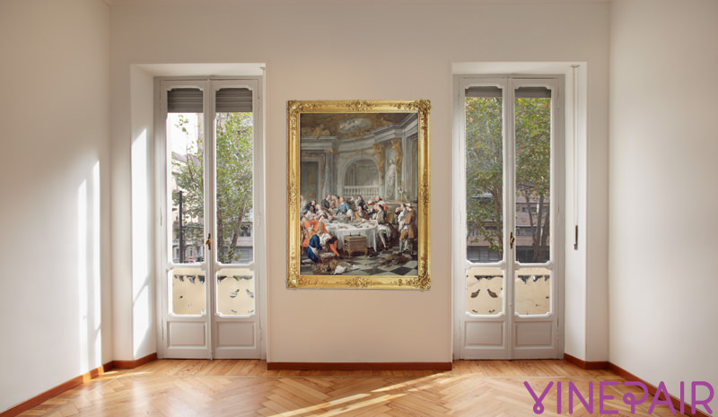 Le déjeuner d'huîtres dans une chambre à double porte