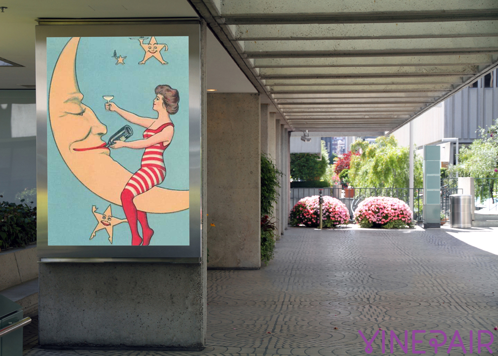 Annonce de vin de lune vintage