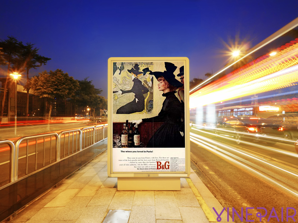 Annonce de rue de vin vintage