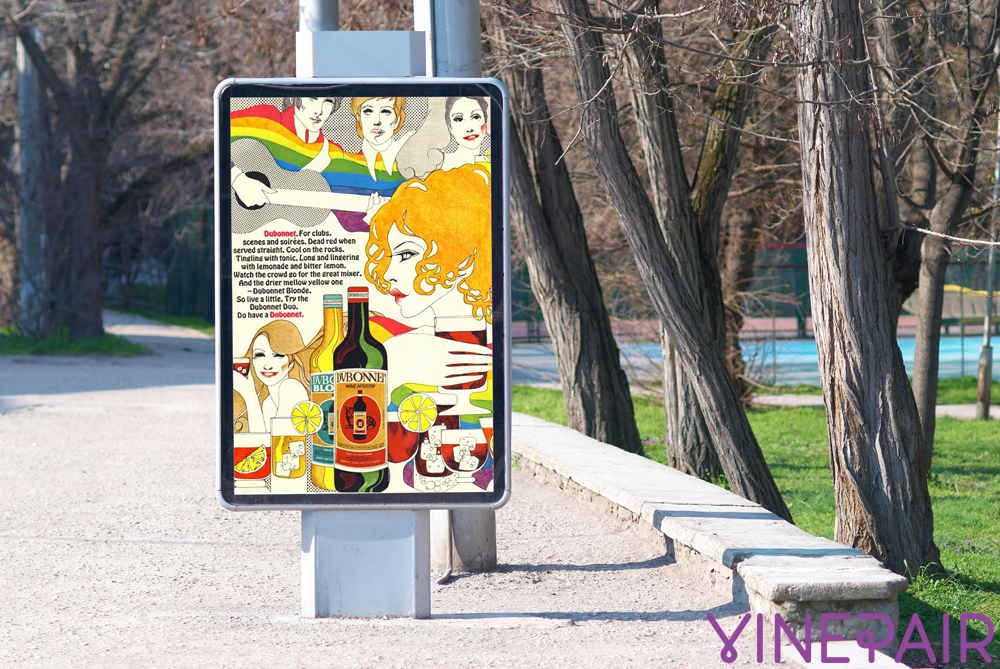 Annonce de vin arc-en-ciel