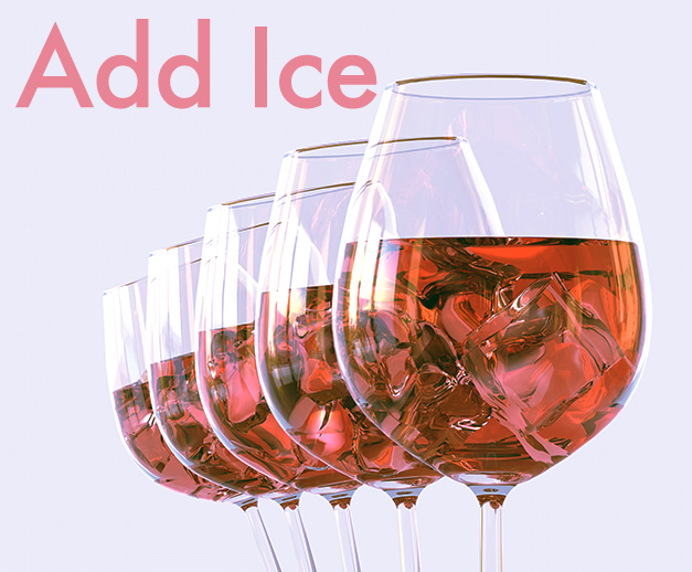 Ajouter de la glace au vin rosé