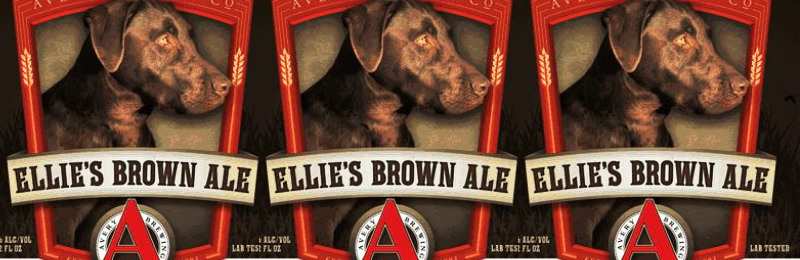 Ellie's Brown Ale a une étiquette de chien