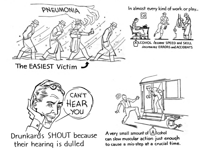 Ce sont des dessins animés amusants sur l'alcool