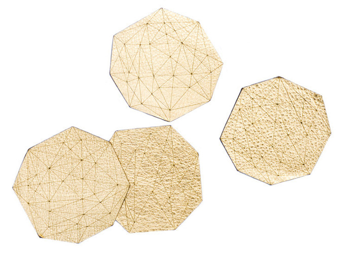 Dessous de verre en cuir métallisé