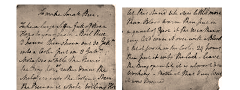 Recette de George Washington pour la petite bière