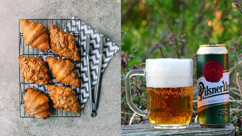 Le croissant et la Pilsner tchèque constituent l’un des meilleurs accords pâtisserie-boisson.
