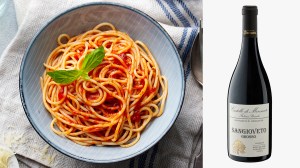 Spaghetti Pomodoro : Castello di Monsanto 2018 Fabrizio Bianchi Sangioveto Toscane