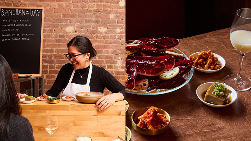 Il y a une nouvelle vague de bars à vin à New York contestant l'idée que la cuisine asiatique devrait être strictement appréciée avec Riesling, y compris Sunn's in Dimes Square.