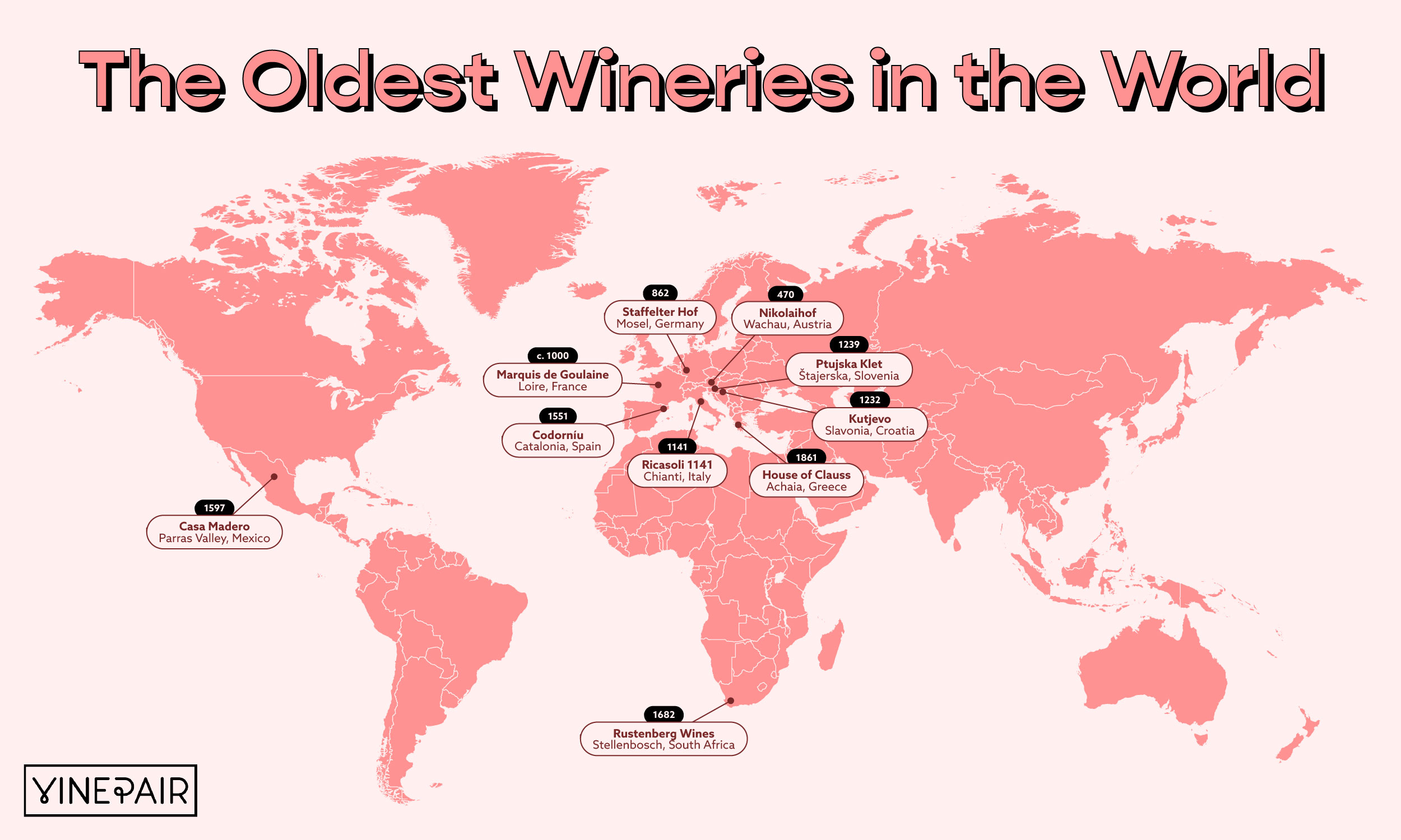 10 des plus anciens vignobles du monde, cartographiés