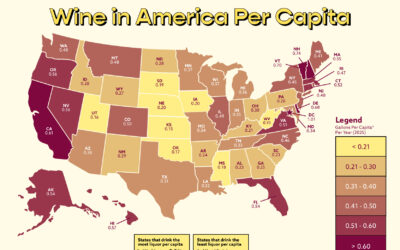 Les États qui boivent le plus de vin en Amérique (2025) (MAP)