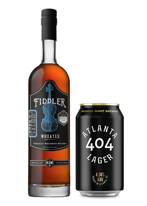 Selon les barmen, Monday Night Brewing 404 Lager et ASW Fiddler Wheated Bourbon sont l'un des meilleurs combos de boissons de talonnage.